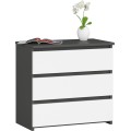 Komoda CL3 60 cm grafitově šedá/bílá