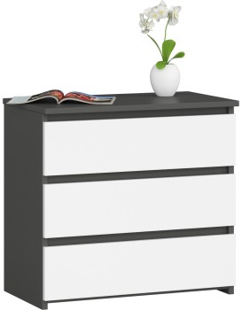 Komoda CL3 60 cm grafitově šedá/bílá