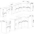 Kuchyňská linka Olivie 3 m beton/bílá/dub sonoma