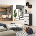Komoda Kuba 60 cm - 4 šuplíky grafit/bílá