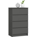 Komoda Kuba 60 cm - 4 šuplíky grafit