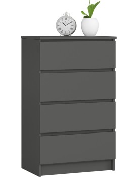 Komoda Kuba 60 cm - 4 šuplíky grafit