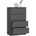 Komoda Kuba 60 cm - 4 šuplíky grafit