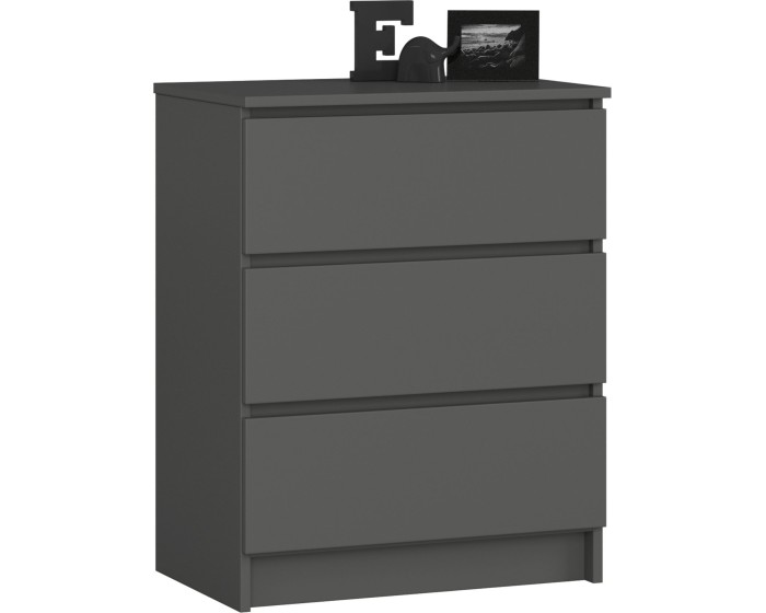 Komoda Kuba 60 cm se 3 zásuvkami grafitová