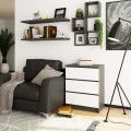 Komoda Kuba 60 cm se 3 zásuvkami grafitová/bílá