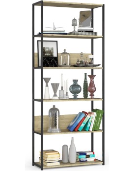 Regál LOFT 80 cm černý/dub artisan