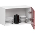 Závěsná kuchyňská skříňka Olivie W 60 cm bílá/červená lesklá
