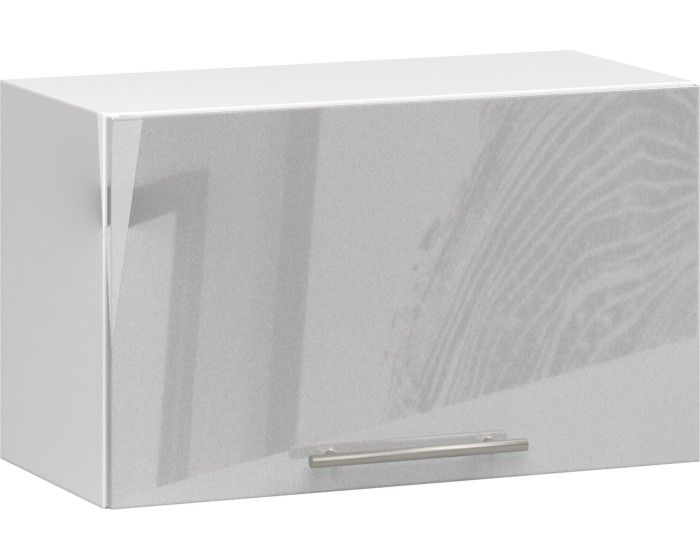 Závěsná kuchyňská skříňka Olivie W 60 cm bílá/metalický lesk