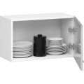 Závěsná kuchyňská skříňka Olivie W 60 cm bílá/metalický lesk