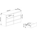 Komoda CL6 100 cm dub sonoma/bílá