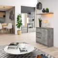 Komoda JERRY K 80 cm 1 dveře 3 zásuvky beton