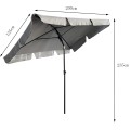 Zahradní slunečník FLOKS 200x125 cm světle šedý