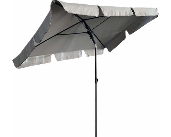 Zahradní slunečník FLOKS 200x125 cm světle šedý