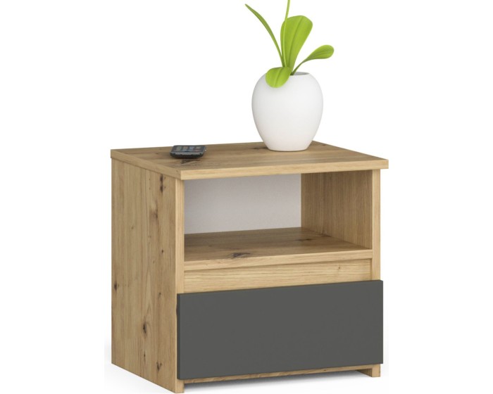 Noční stolek CL1 40 cm dub artisan/grafitově šedý