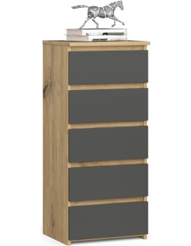 Komoda CL5 40 cm dub artisan/grafitově šedá