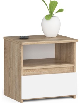 Noční stolek CL1 40 cm dub sonoma/bílý