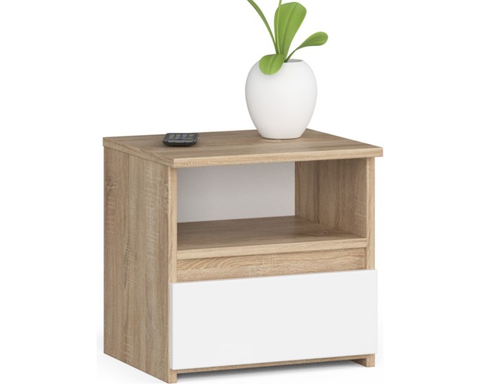 Noční stolek CL1 40 cm dub sonoma/bílý