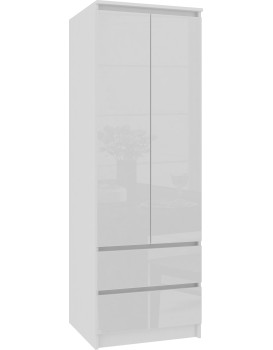 Šatní skříň Star 60 cm bílá lesk