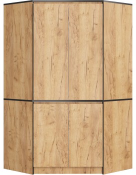 Rohová šatní skříň CLP 100 cm 4D dub craft