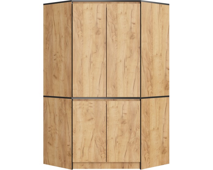 Rohová šatní skříň CLP 100 cm 4D dub craft
