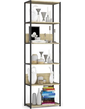 Regál PRAMONI 60x192 cm černý/dub artisan