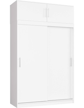 Šatní skříň s posuvnými dveřmi a nástavcem MONO CLP 150 cm bílá