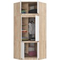 Nástavec na rohovou šatní skříň CLP 100 cm dub sonoma/bílá