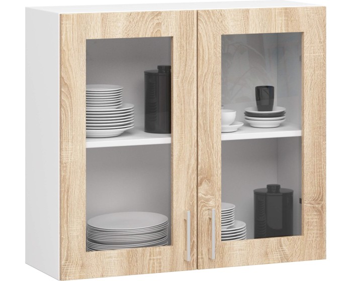 Kuchyňská závěsná skříňka ARTUS LIMA W80 H720 bílá/dub sonoma