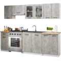 Závěsná kuchyňská skříňka OLIVIE W 80x58 cm matná bílá/beton