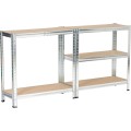 Sada 2 ks kovových regálů REGMET 70x30x154 cm stříbrná