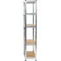 Sada 2 ks kovových regálů REGMET 70x30x154 cm stříbrná