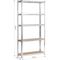 Kovový regál REGMET 90x30x180 cm stříbrný