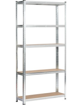 Kovový regál REGMET 90x30x180 cm stříbrný