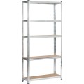 Sada 2 ks kovových regálů REGMET 90x30x180 cm stříbrná