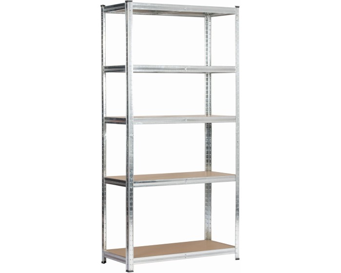 Kovový regál REGMET 90x40x180 cm stříbrný
