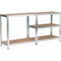 Sada 2 ks kovových regálů REGMET 90x40x180 cm stříbrná