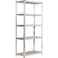 Sada 2 ks kovových regálů REGMET 80x40x180 cm stříbrná