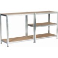 Sada 2 ks kovových regálů REGMET 80x40x180 cm stříbrná