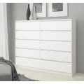 Komoda Kuba 140 cm 10 šuplíků bílá