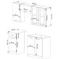 Kuchyňská linka Olivie H720 1,8 m prosklená beton