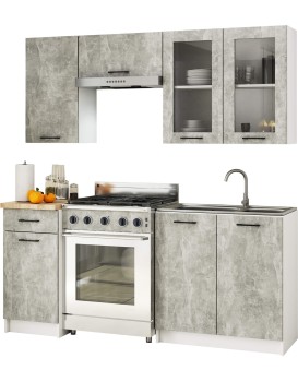 Kuchyňská linka Olivie H720 1,8 m prosklená beton