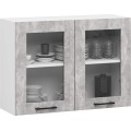 Kuchyňská linka Olivie 2,4 m prosklená beton