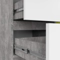 Komoda JERRY K 80 cm 1 dveře 3 zásuvky beton/bílá