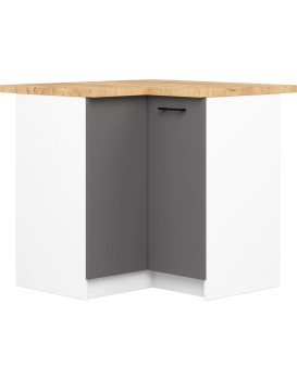 Kuchyňská rohová skříňka Olivie S 90 cm bílá/grafitově šedá mat