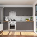 Kuchyňská skříňka OLIVIE 40x85 cm matná bílá/matná grafitově šedá/dub přírodní