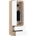 Šatní skříň Star 60 cm dub sonoma/bílá