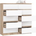 Komoda Kuba 120 cm dub sonoma/bílá
