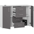Komoda TORVI K 110 cm matná bílá/matná grafitově šedá