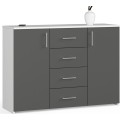 Komoda TORVI K 110 cm matná bílá/matná grafitově šedá