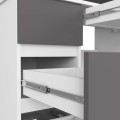 Psací stůl A-7 90 cm bílý/šedý levý